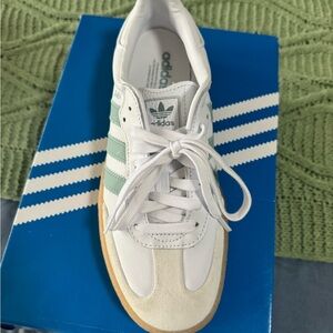 adidas White and Green Athletic Shoes
